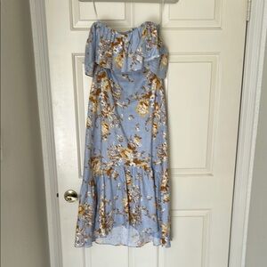 Reformation Baela Linen Tiered Strapless Sundress